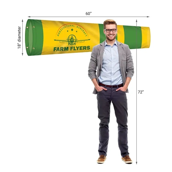 18" x 60" Custom Printed Knitted Polyester Windsock