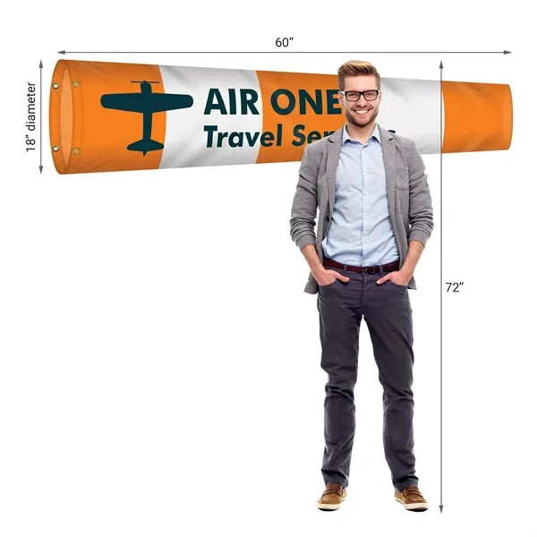 18" x 72" Custom Printed Knitted Polyester Windsocks