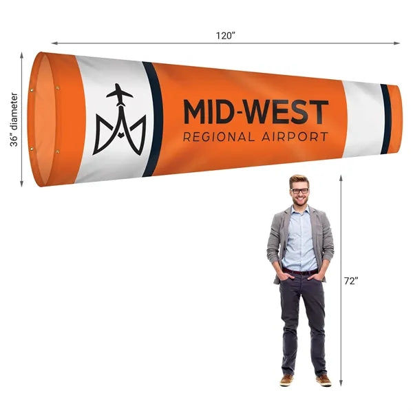 36" x 120" Custom Printed Knitted Polyester Windsocks