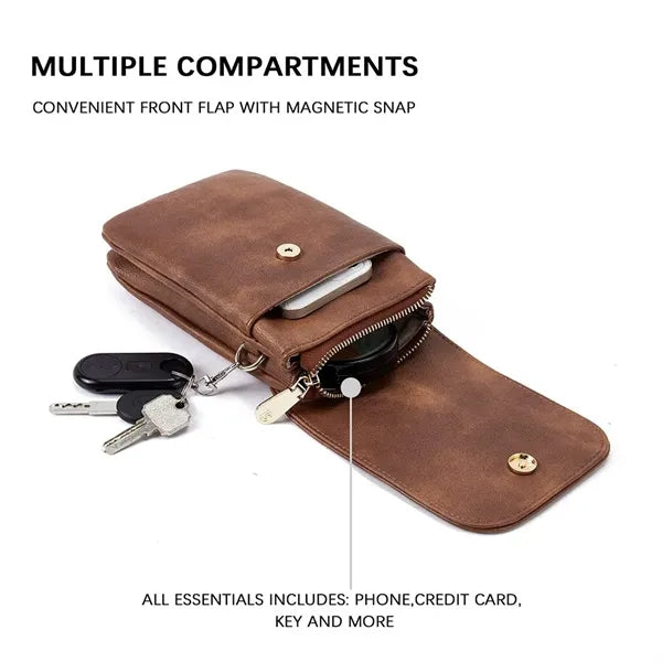 Small Multi Compartment Crossbody Bag with Adjustable Strap