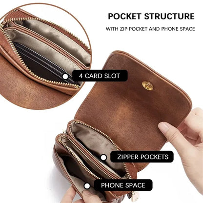Small Multi Compartment Crossbody Bag with Adjustable Strap