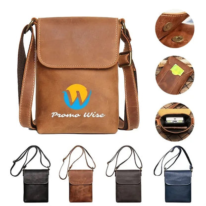 Genuine Leather Mini Vintage Phone Purse Flip Crossbody Bag