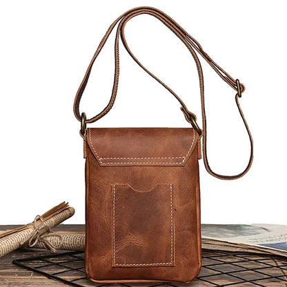 Genuine Leather Mini Vintage Phone Purse Flip Crossbody Bag