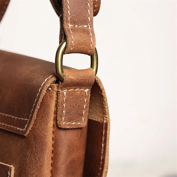 Genuine Leather Mini Vintage Phone Purse Flip Crossbody Bag