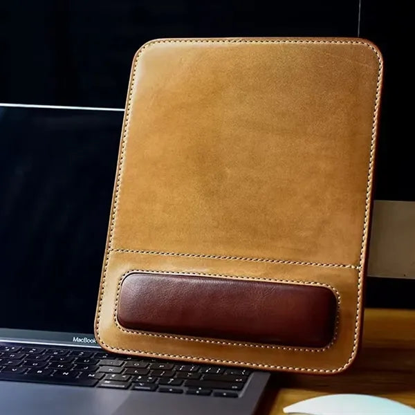 Eco-friendly Premium Leather Mouse Pad with Wrist Rest