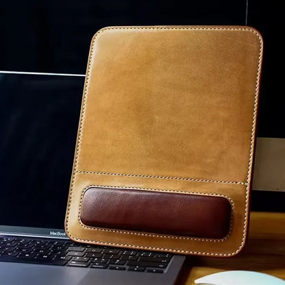 Eco-friendly Premium Leather Mouse Pad with Wrist Rest