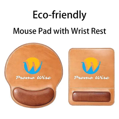 Eco-friendly Premium Leather Mouse Pad with Wrist Rest