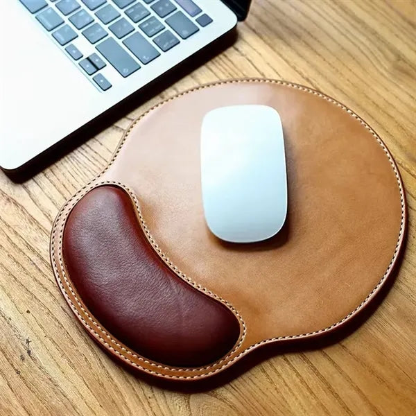 Eco-friendly Premium Leather Mouse Pad with Wrist Rest