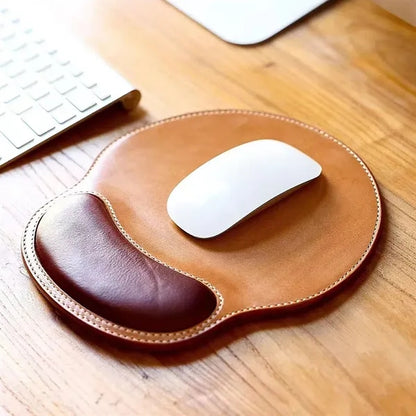 Eco-friendly Premium Leather Mouse Pad with Wrist Rest