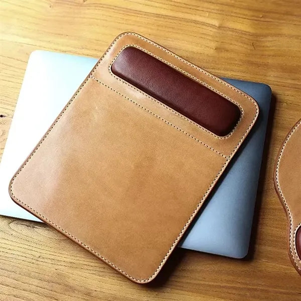 Eco-friendly Premium Leather Mouse Pad with Wrist Rest