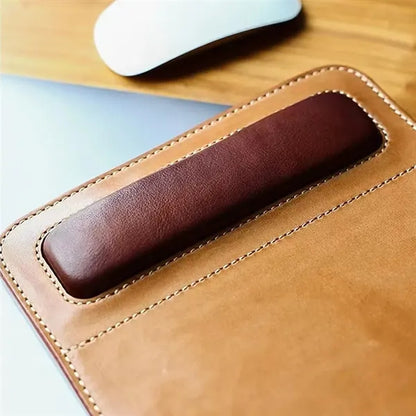 Eco-friendly Premium Leather Mouse Pad with Wrist Rest