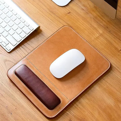 Eco-friendly Premium Leather Mouse Pad with Wrist Rest