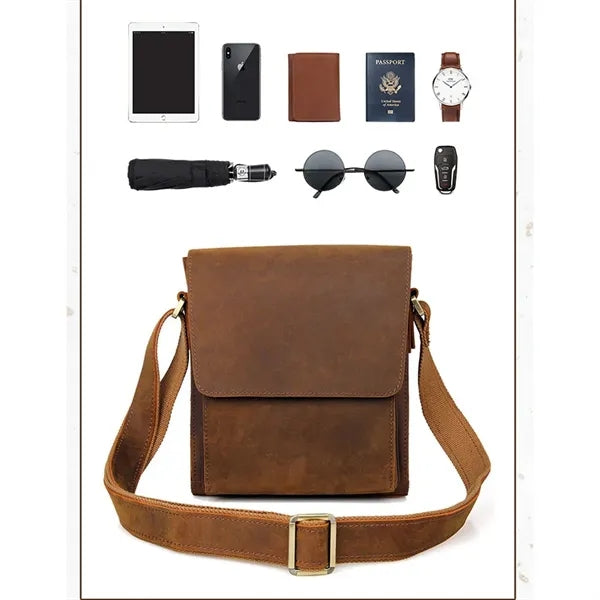 Large Genuine Leather Crossbody Messenger Bag Briefcase