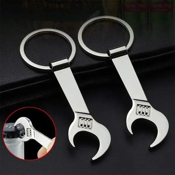 Multifunction Wrench Tool Adjustable Alloy Keychain Key Ring