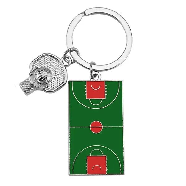 Football Field Soccer Metal Keychain Sports Key Ring Decor
