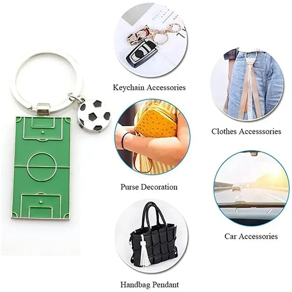 Football Field Soccer Metal Keychain Sports Key Ring Decor