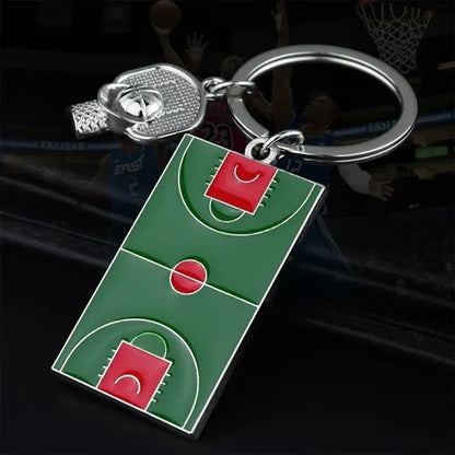 Football Field Soccer Metal Keychain Sports Key Ring Decor