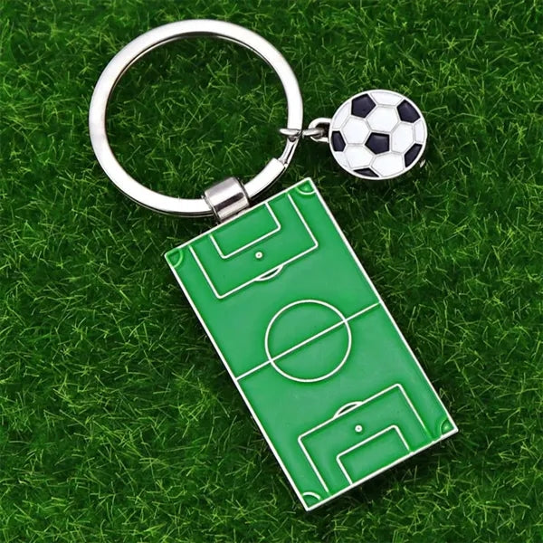 Football Field Soccer Metal Keychain Sports Key Ring Decor