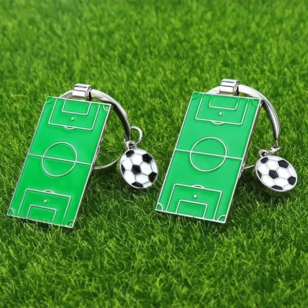 Football Field Soccer Metal Keychain Sports Key Ring Decor