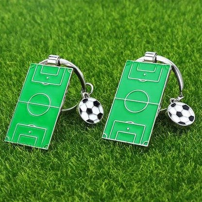Football Field Soccer Metal Keychain Sports Key Ring Decor