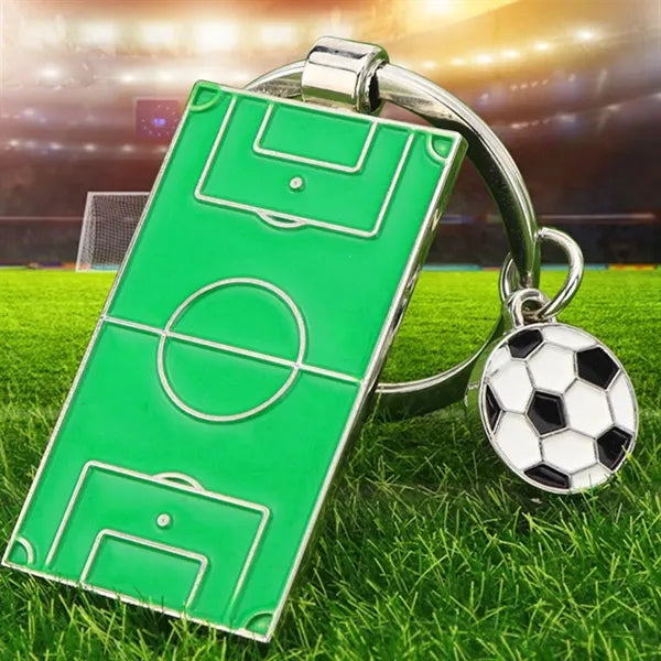 Football Field Soccer Metal Keychain Sports Key Ring Decor