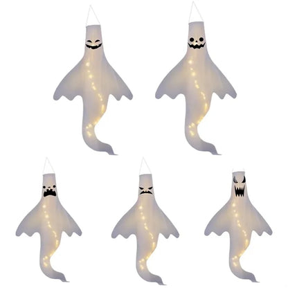 Halloween Ghost Windsock Flag with LED Lights