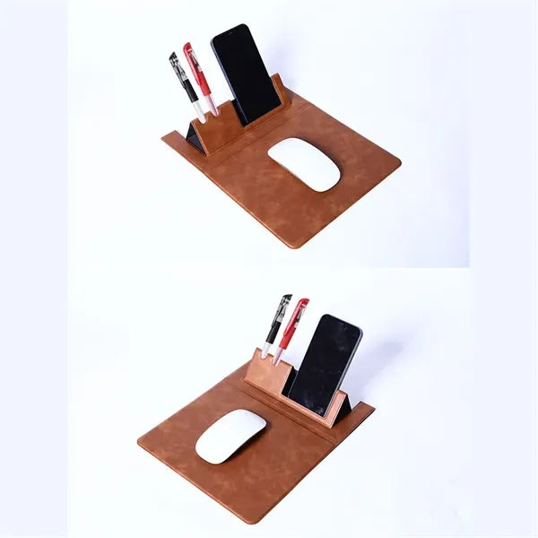 3 in 1 Foldable Mouse Pad with Phone Stand Pen Holder