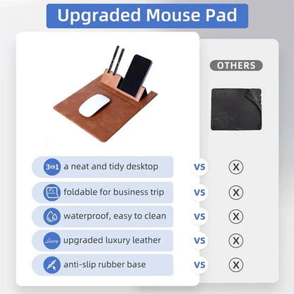 3 in 1 Foldable Mouse Pad with Phone Stand Pen Holder