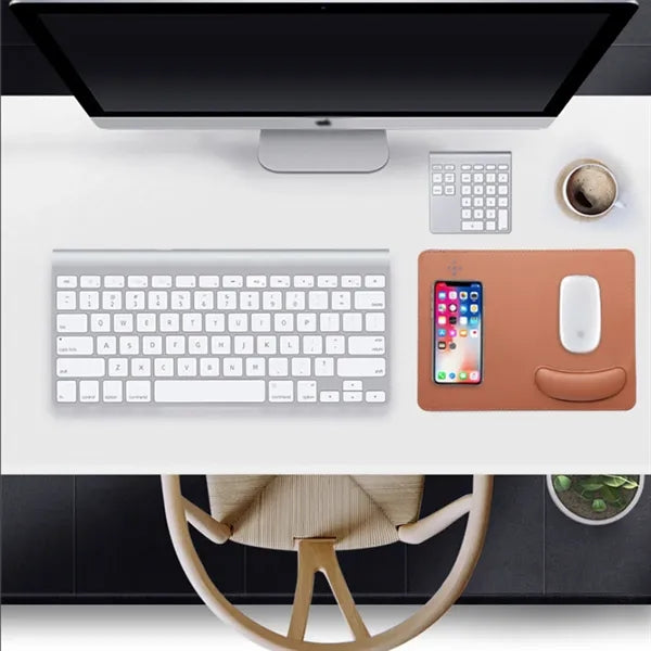 2-in-1 Wireless Fast Charging Mouse Pad With Wrist Rest