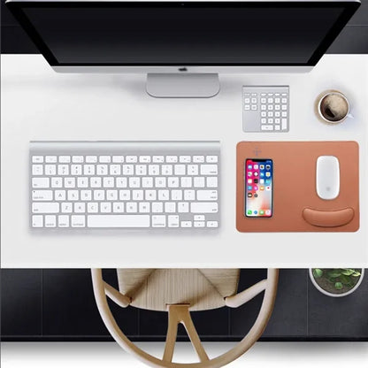 2-in-1 Wireless Fast Charging Mouse Pad With Wrist Rest