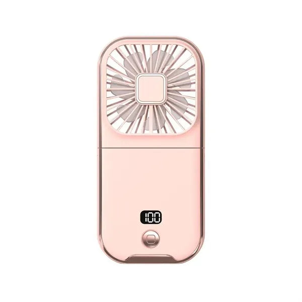 3-in-1 Folding  Fan Power Bank with Neck Strap Phone Stand