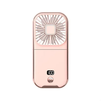 3-in-1 Folding  Fan Power Bank with Neck Strap Phone Stand