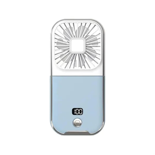3-in-1 Folding  Fan Power Bank with Neck Strap Phone Stand