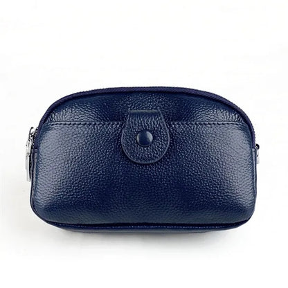 Leather Zipped Crossbody Bag Wallet with Adjustable Strap
