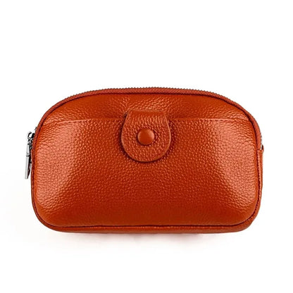 Leather Zipped Crossbody Bag Wallet with Adjustable Strap