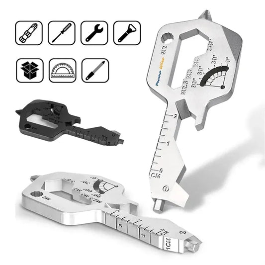 20-in-1 Utility Gadget Key Shaped Keychain Pocket Multitool