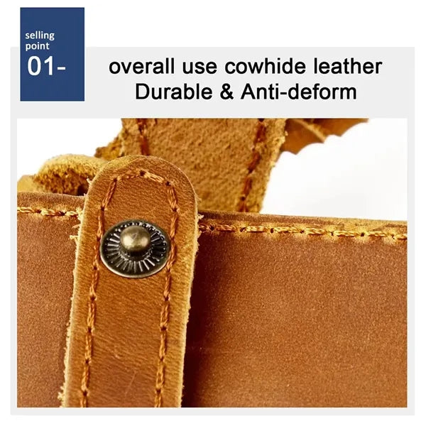 Leather Bifold Wallet with Anti-theft Chain