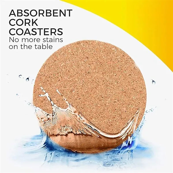 Thick Absorbent Anti-Slip Rustic Cork Coaster