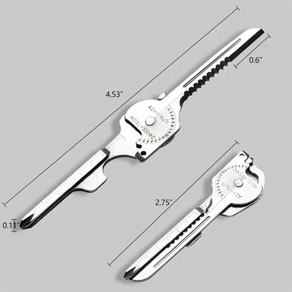 Multi Tool 6 in 1 Stainless Steel Key Ring Chain Pendant
