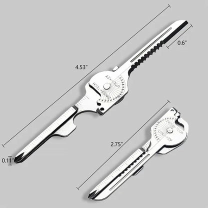 Multi Tool 6 in 1 Stainless Steel Key Ring Chain Pendant