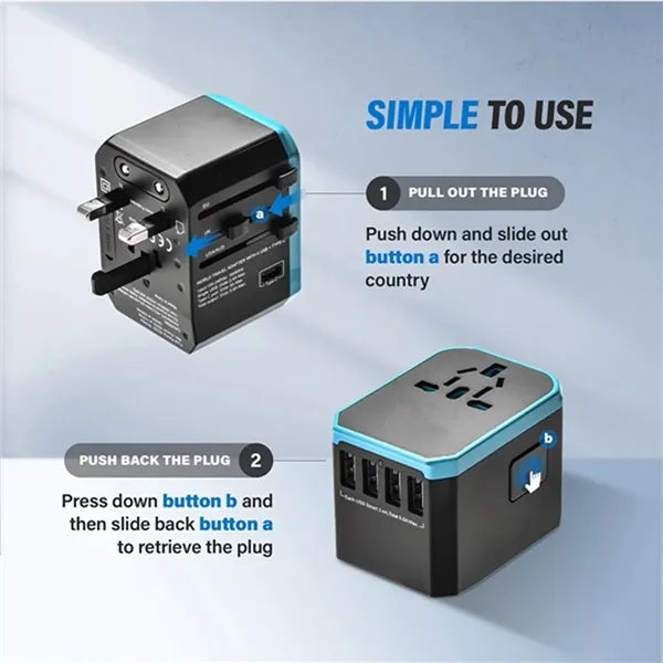 International Plug Adaptor Outlet Wall Charger Converter