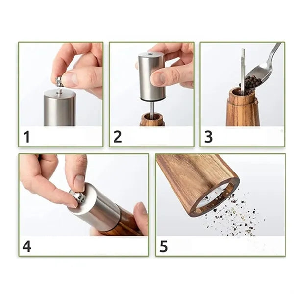 Stainless Steel Manual Salt And Pepper Mill