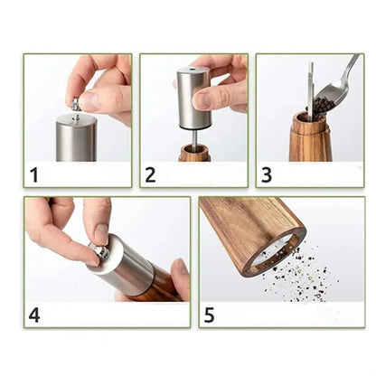 Stainless Steel Manual Salt And Pepper Mill