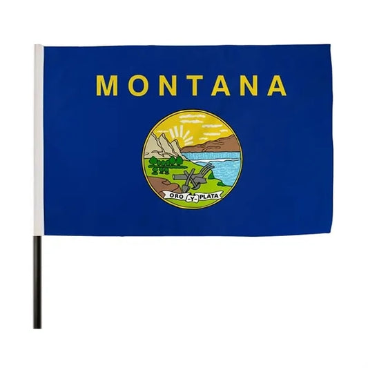 18x12" Full Color Flag with Black Pole