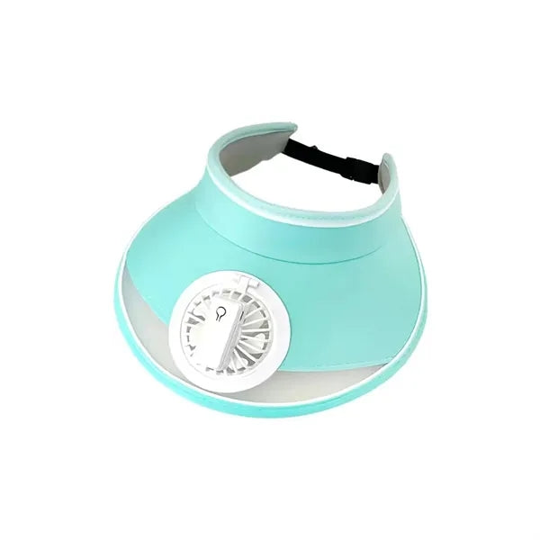Sun Visor Hat with Fan Adjustable Head Circumference Cap