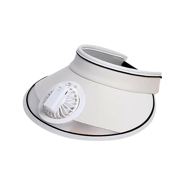 Sun Visor Hat with Fan Adjustable Head Circumference Cap