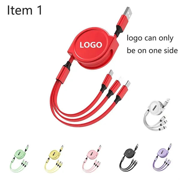3-in-1 High Speed Retractable USB Mobile Charging Cable