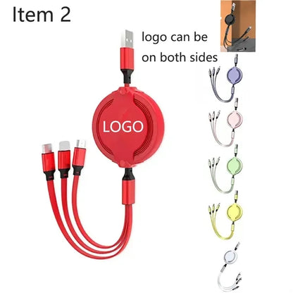 3-in-1 High Speed Retractable USB Mobile Charging Cable