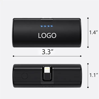3000mAh Power Bank with Flashlight & Built-In Connector