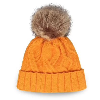 Beanie Hat with Pom-Poms